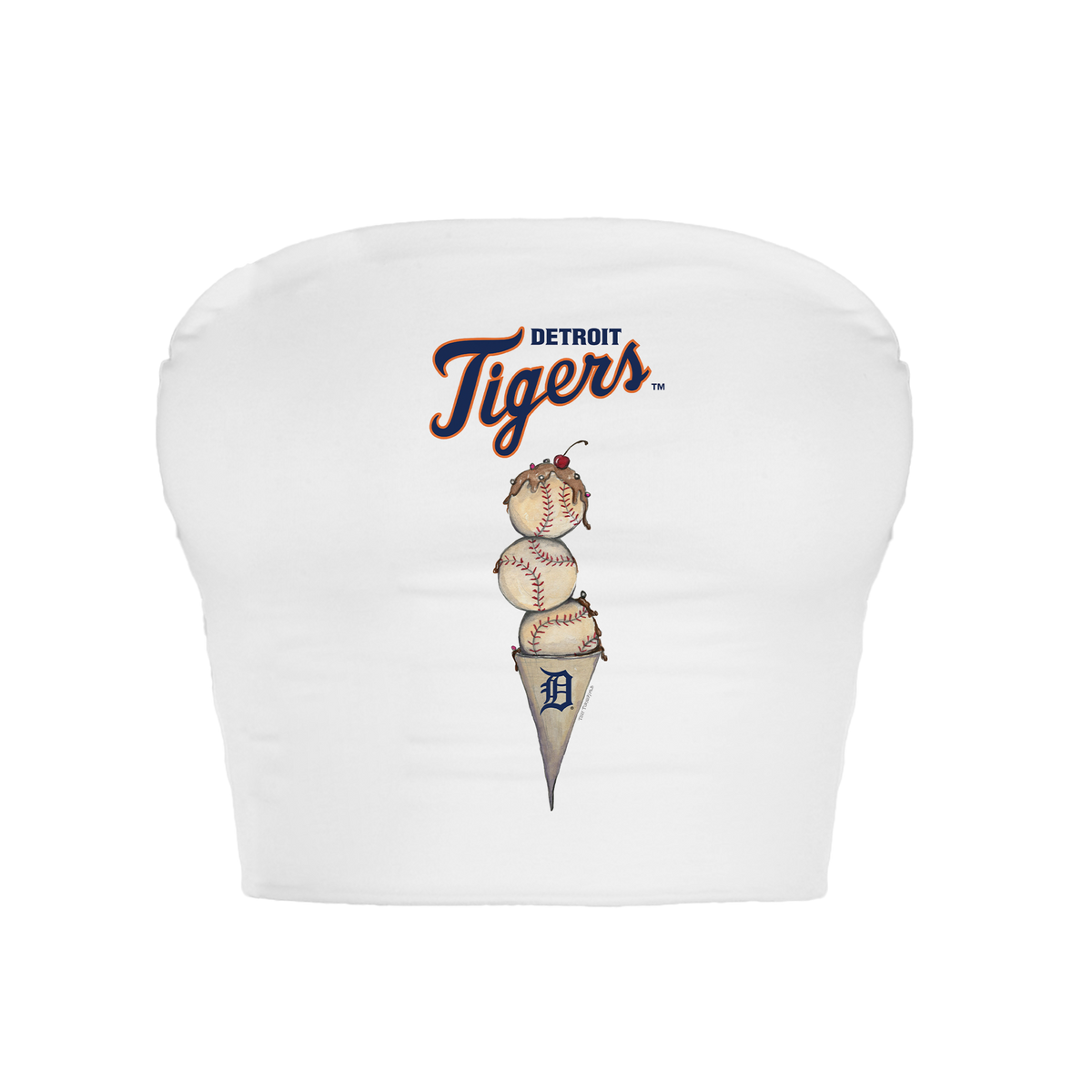 Detroit Tigers Triple Scoop Crop Tube Top