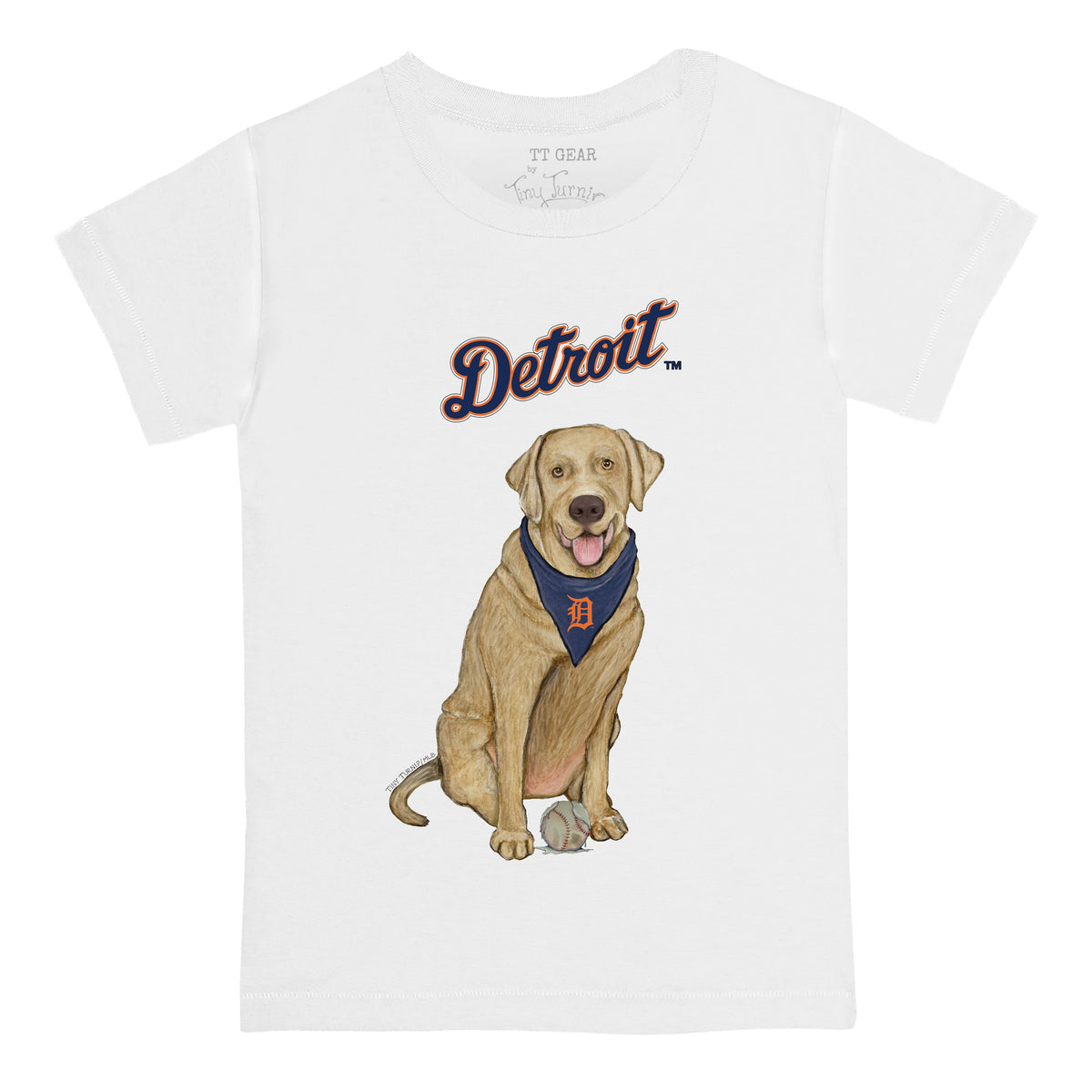 Detroit Tigers Yellow Labrador Retriever Tee Shirt