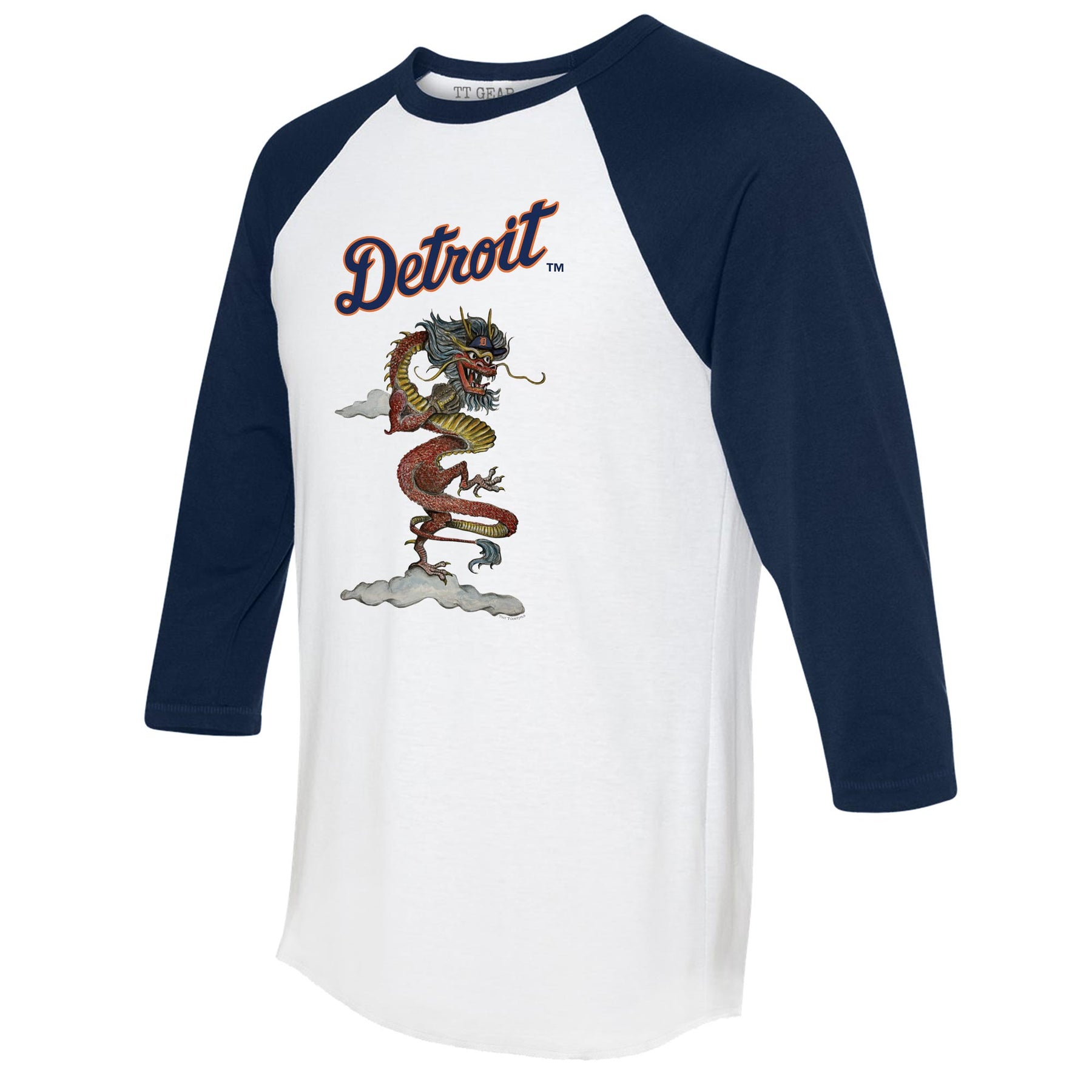 Detroit Tigers 2024 Year of the Dragon 3/4 Navy Blue Sleeve Raglan