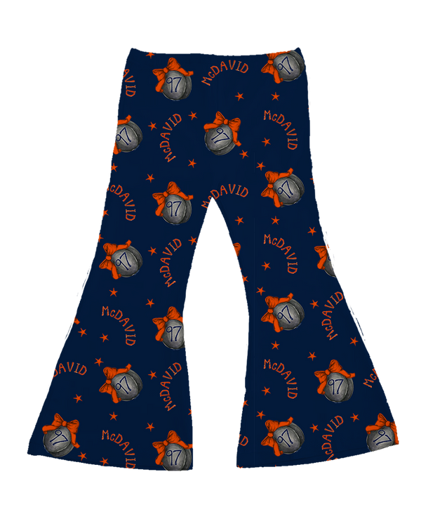 VIP NHL Hockey Bow w/ Name, Number - Flare Pants - Tiny Turnip