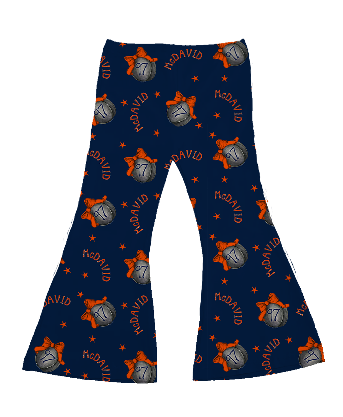 VIP NHL Hockey Bow w/ Name, Number - Flare Pants - Tiny Turnip