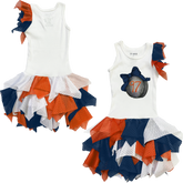 VIP Hockey Bow w/ Name, Number - Falling Mesh Dress - Tiny Turnip