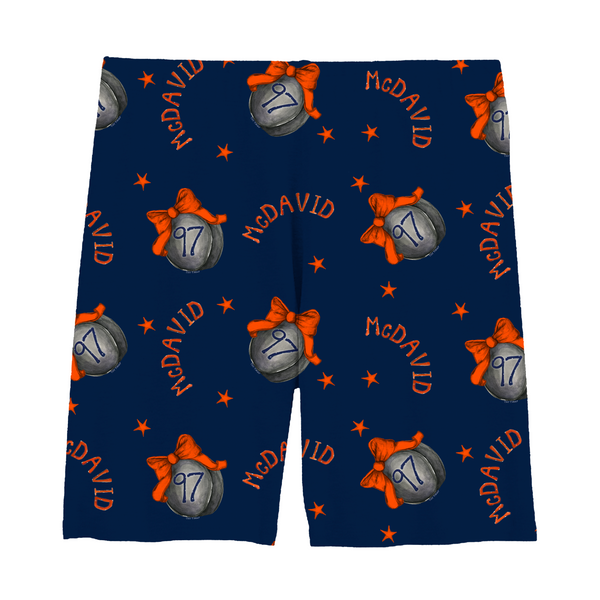 VIP NHL Hockey Bow w/ Name, Number - Girl Shorts - Tiny Turnip