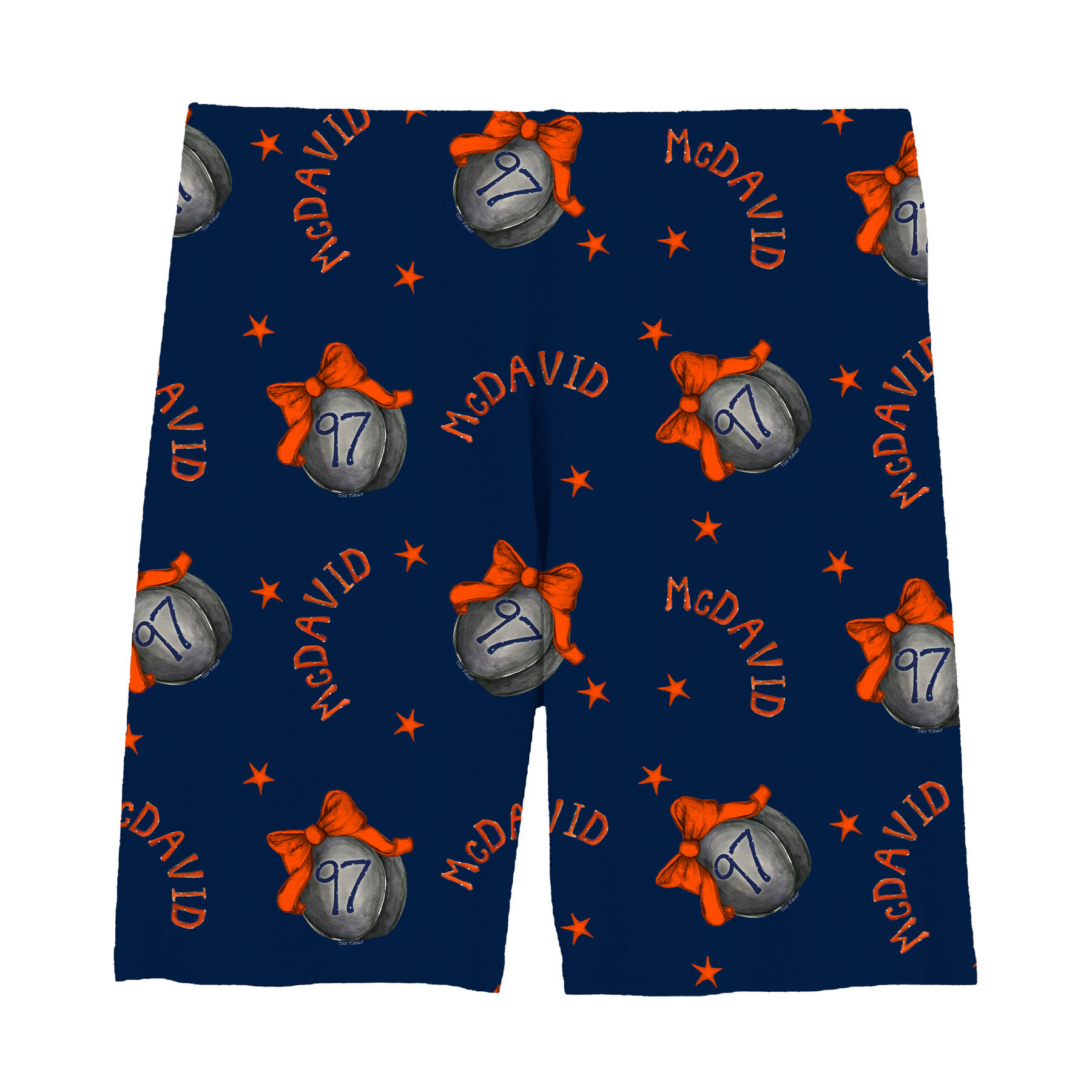 VIP NHL Hockey Bow w/ Name, Number - Girl Shorts - Tiny Turnip