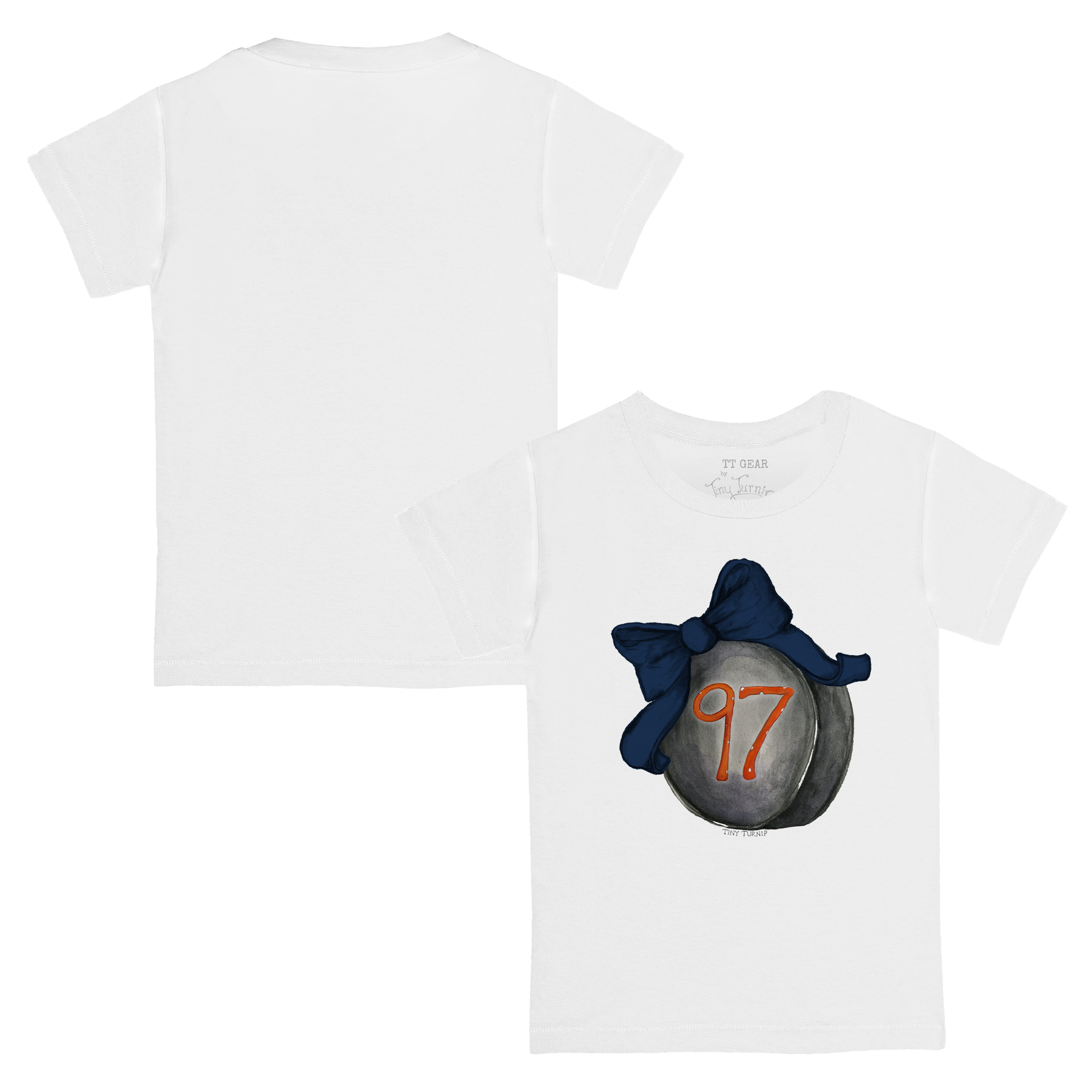 VIP Hockey Bow w/ Name, Number - Kid's Tee Shirt - Tiny Turnip