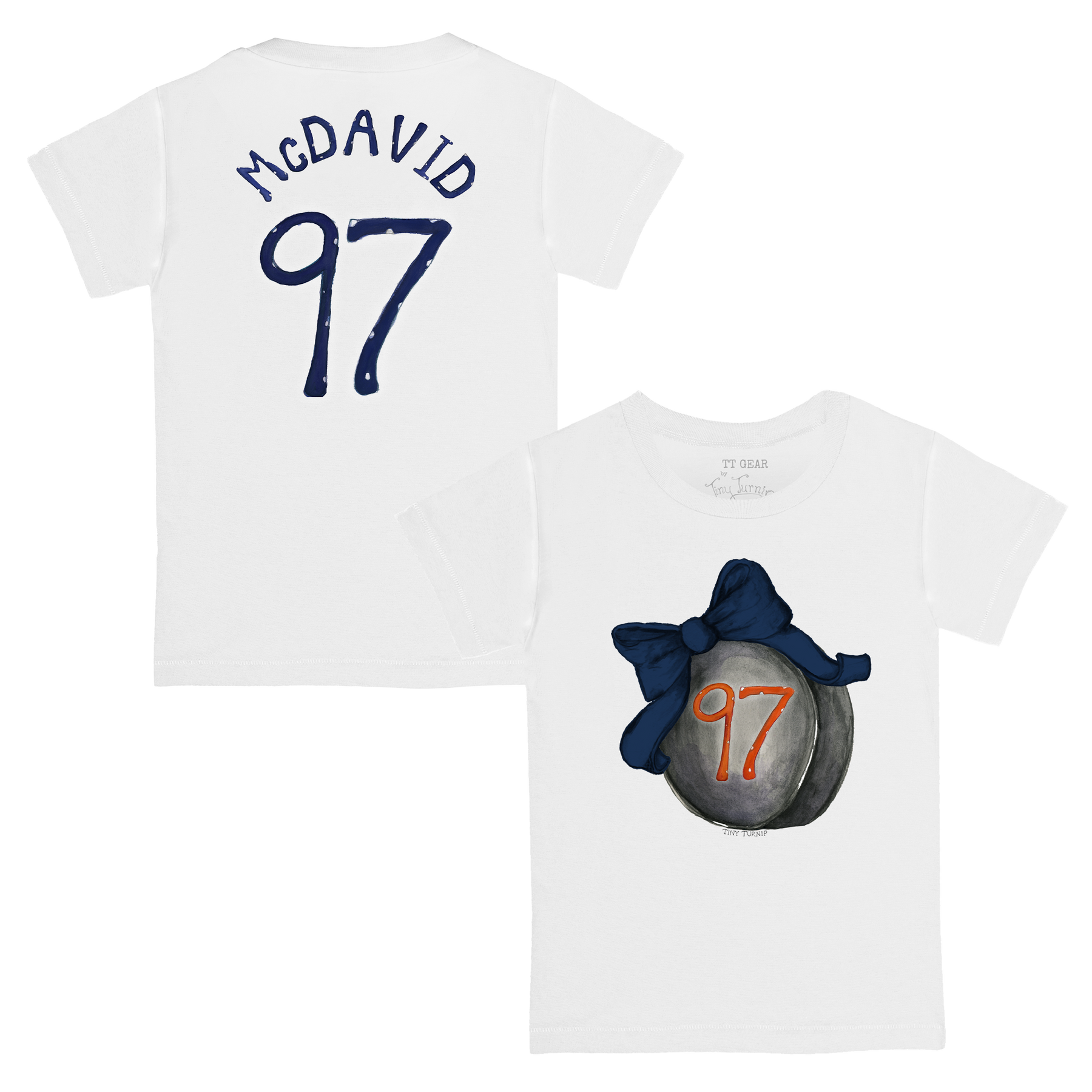 VIP NHL Hockey Bow w/ Name, Number - Kid's Tee Shirt - Tiny Turnip