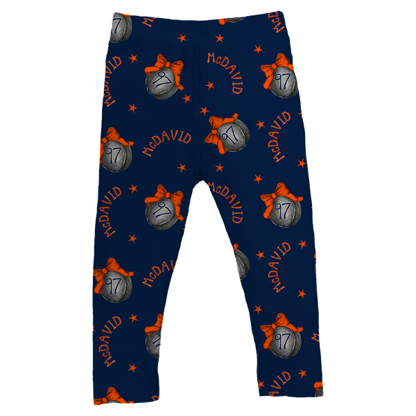 VIP NHL Hockey Bow w/ Name, Number - Leggings - Tiny Turnip