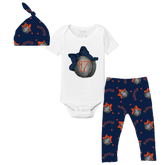 VIP NHL Hockey Bow w/ Name, Number - Short Sleeve Snapper Layette Set - Tiny Turnip