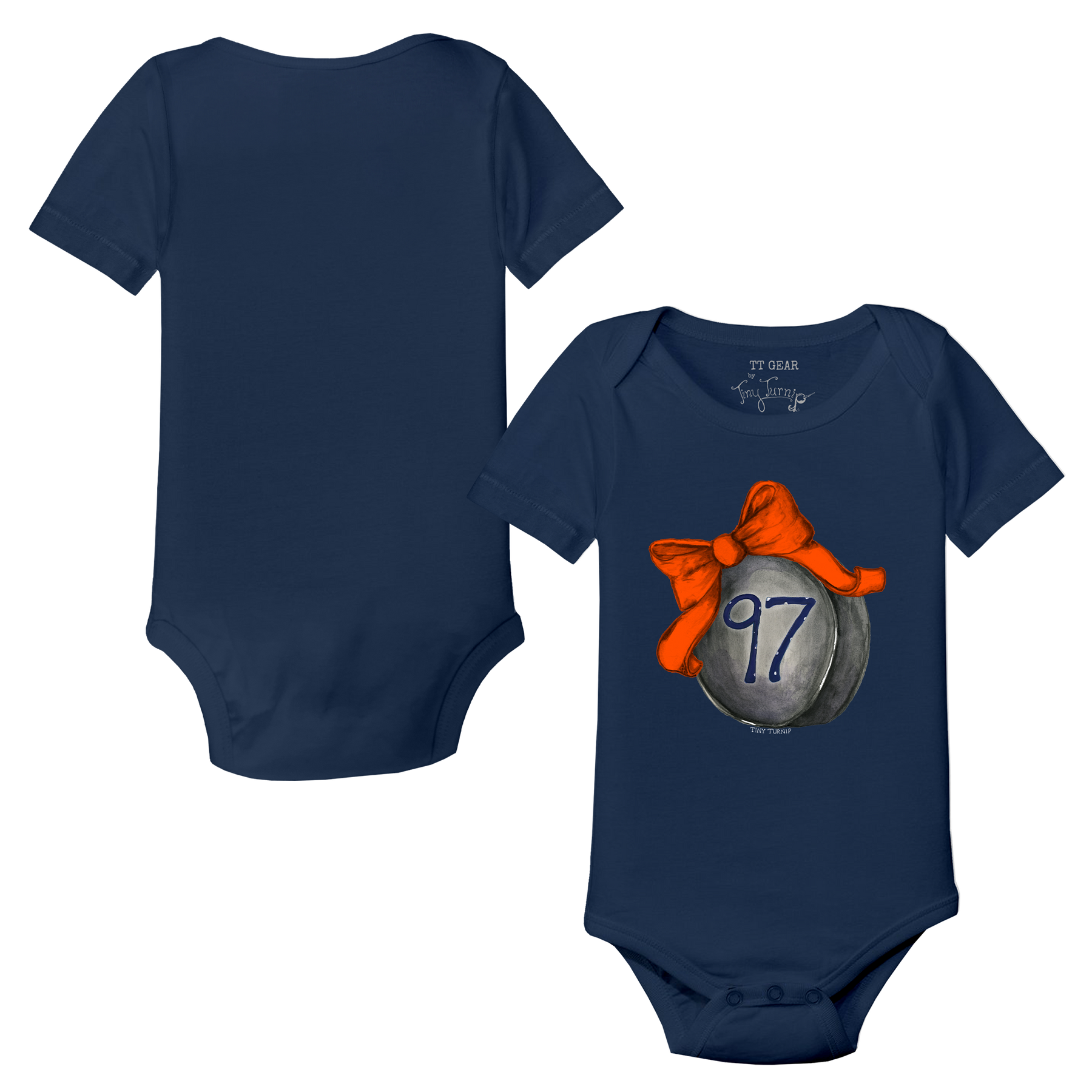 VIP Hockey Bow w/ Name, Number - Short Sleeve Snapper - Tiny Turnip