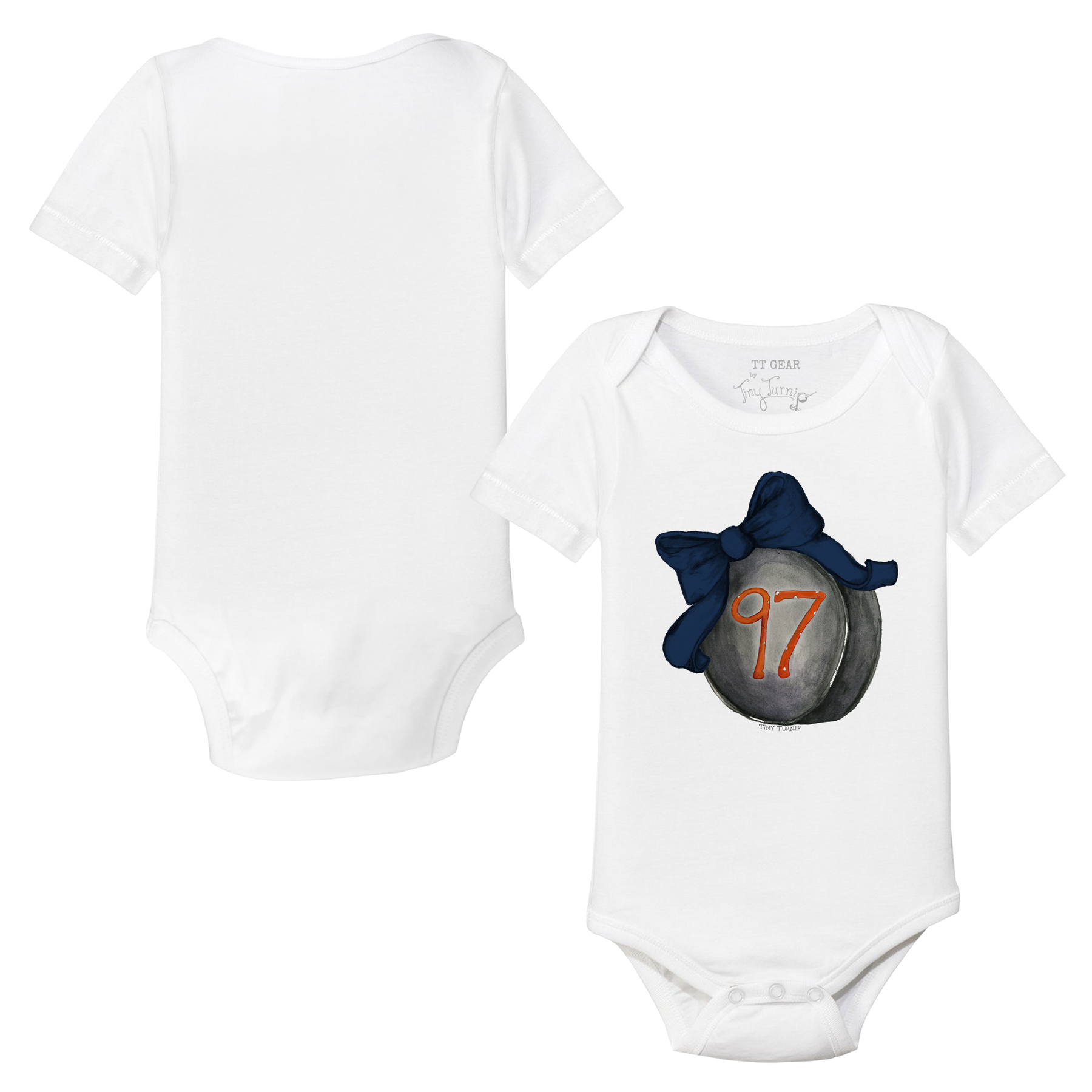 VIP Hockey Bow w/ Name, Number - Short Sleeve Snapper - Tiny Turnip
