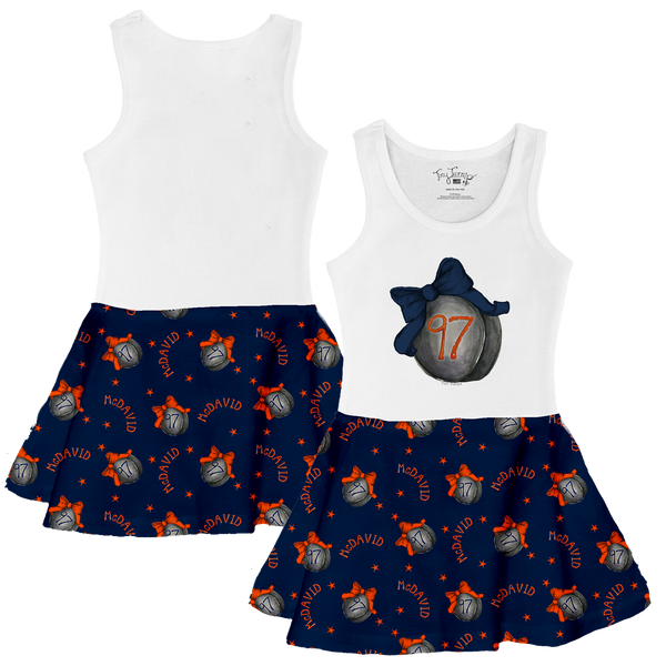 VIP Hockey Bow w/ Name, Number - Tank Swing Dress - Tiny Turnip