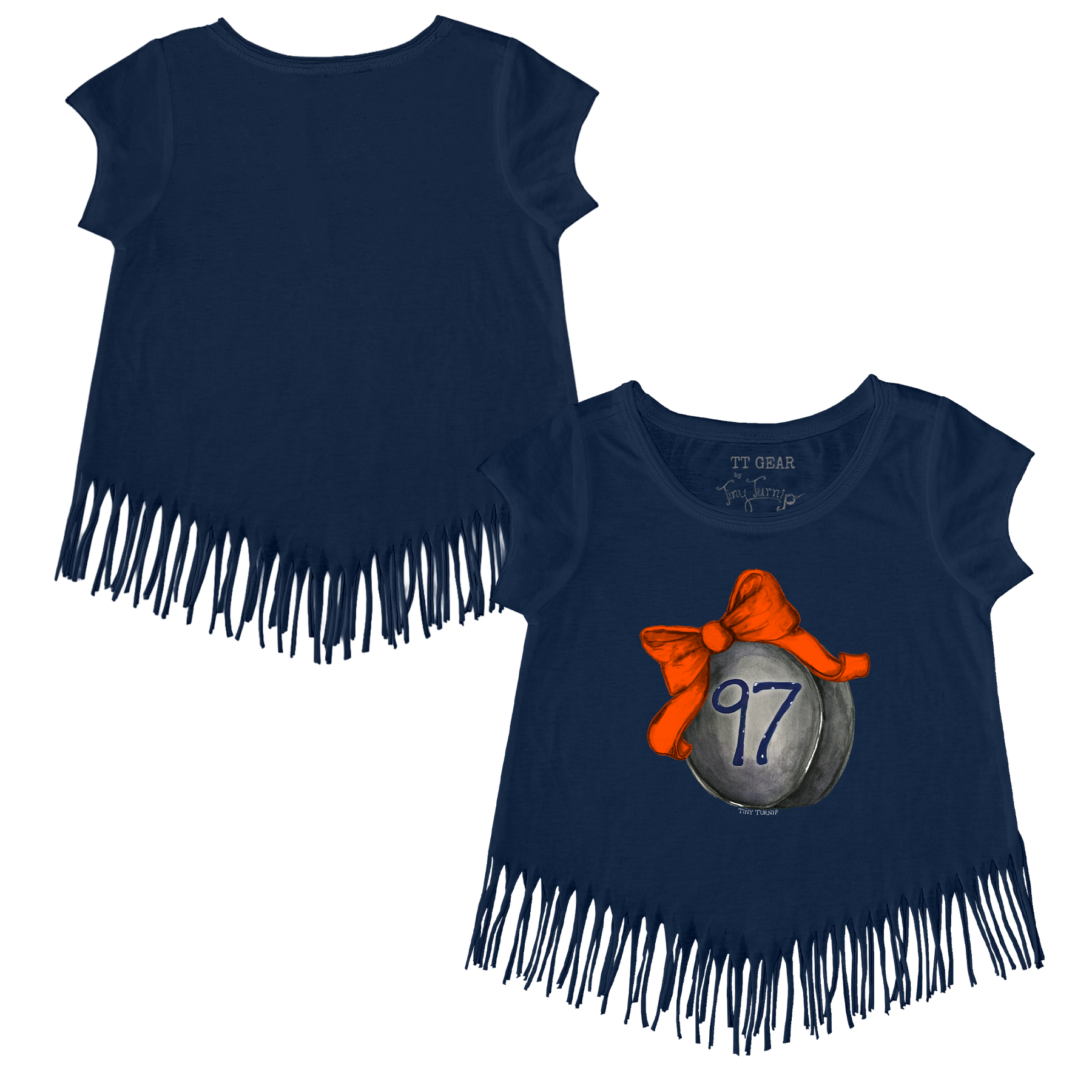 VIP Hockey Bow w/ Name, Number - Fringe Tee - Tiny Turnip