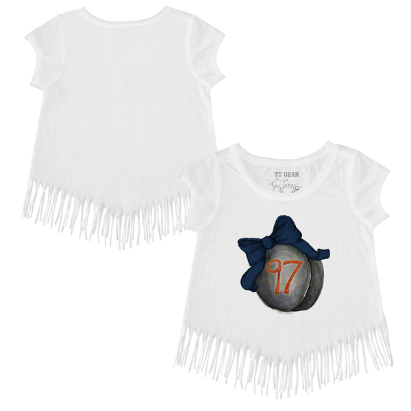 VIP Hockey Bow w/ Name, Number - Fringe Tee - Tiny Turnip