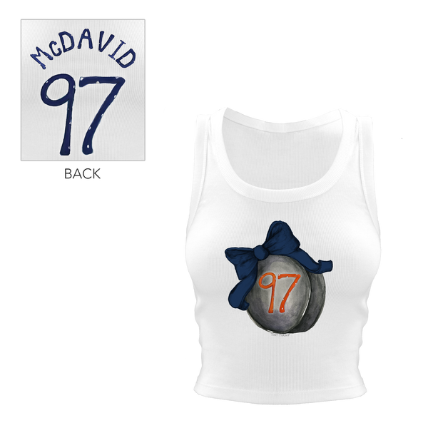 VIP NHL Hockey Bow w/ Name, Number - Crop Tank - Tiny Turnip