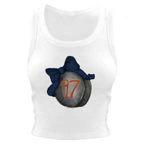VIP Hockey Bow w/ Name, Number - Crop Tank - Tiny Turnip