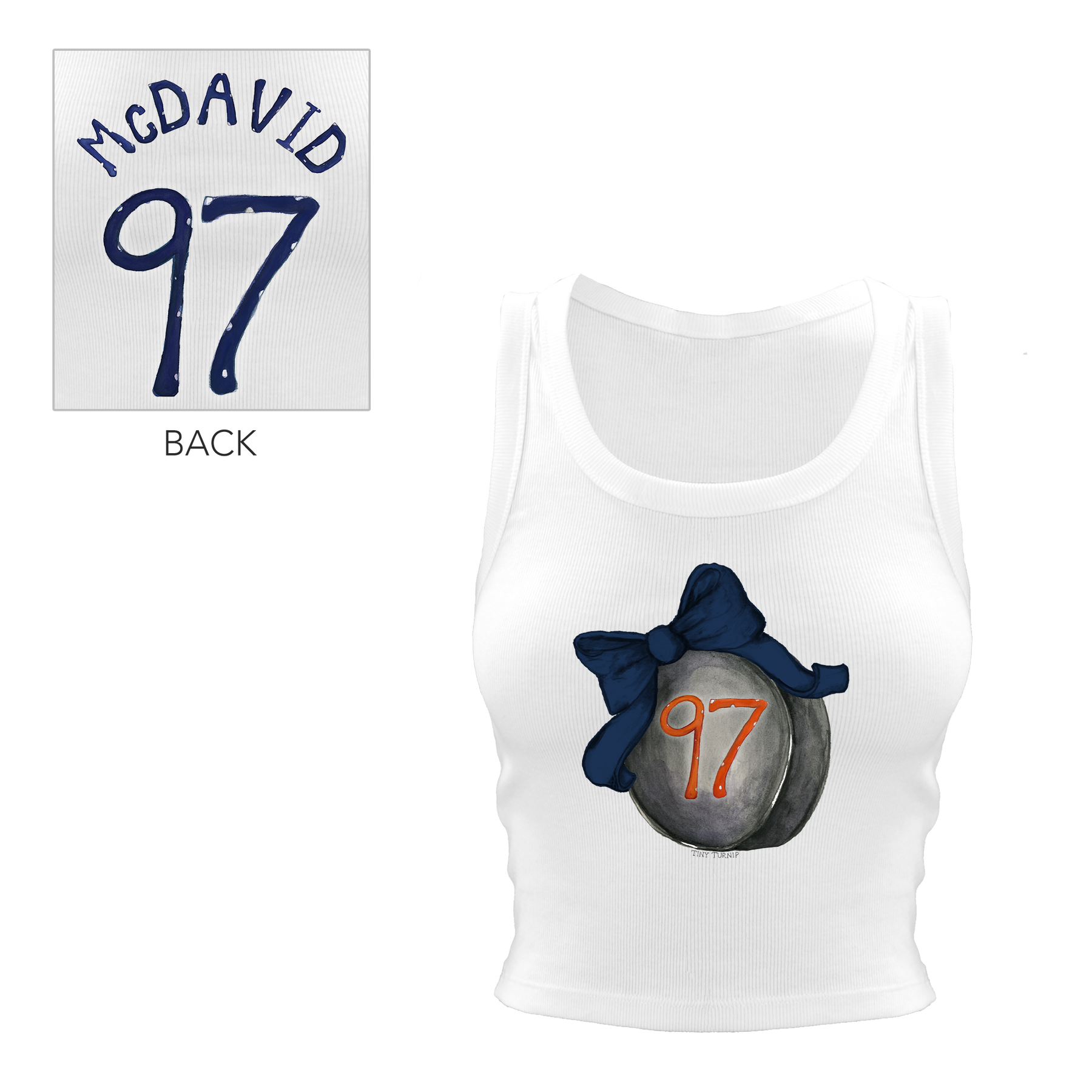 VIP NHL Hockey Bow w/ Name, Number - Crop Tank - Tiny Turnip