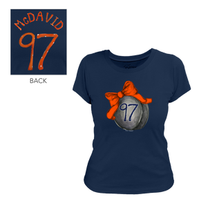 VIP NHL Hockey Bow w/ Name, Number - Women's Tee Shirt - Tiny Turnip
