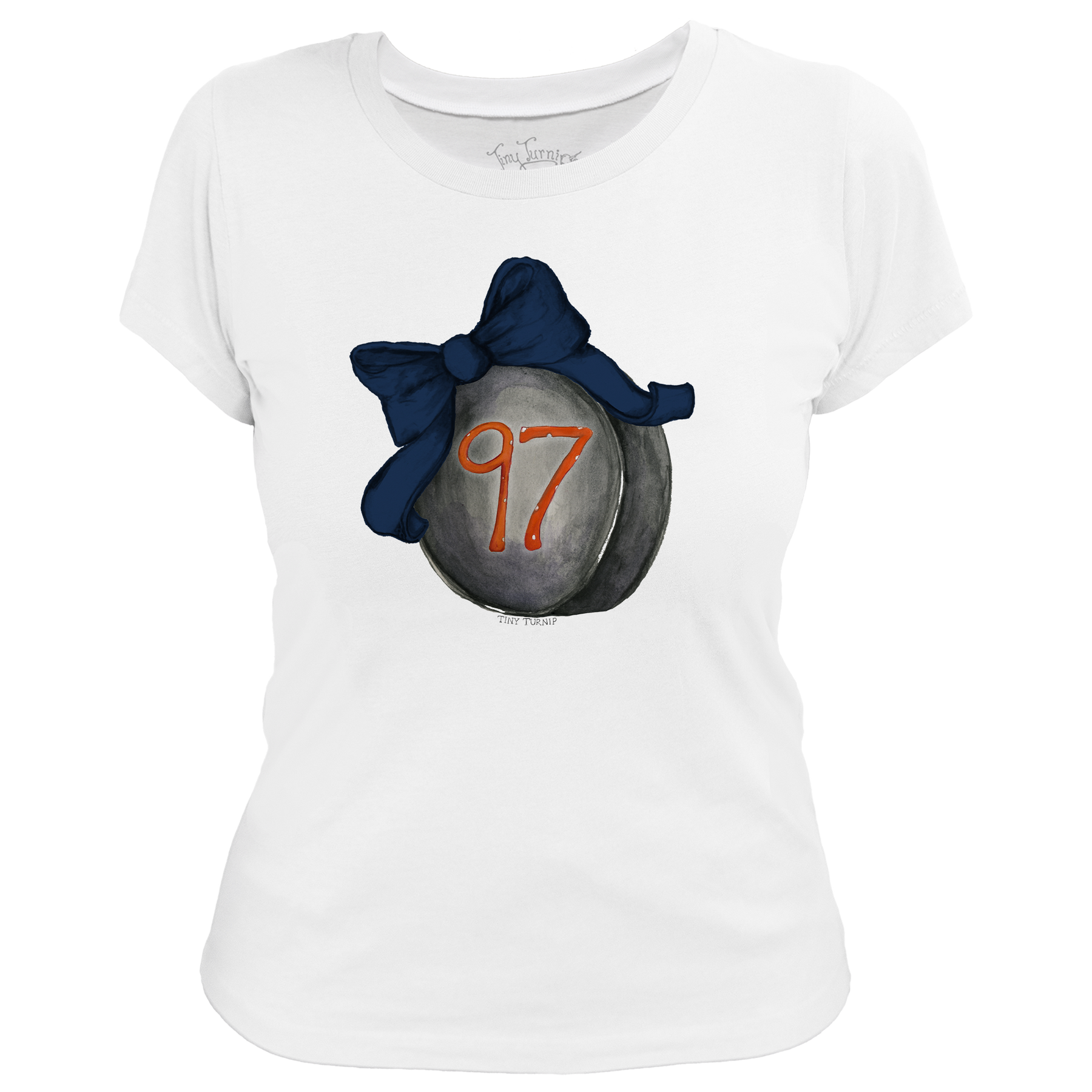 VIP Hockey Bow w/ Name, Number - Women's Tee Shirt - Tiny Turnip