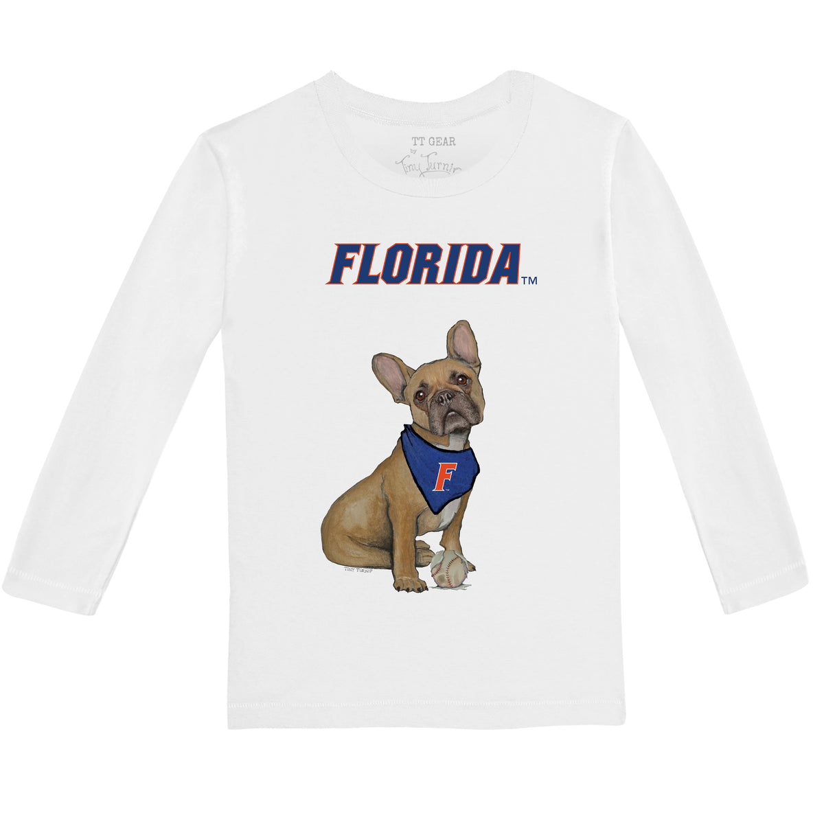 Florida Gators French Bulldog Long-Sleeve Tee Shirt
