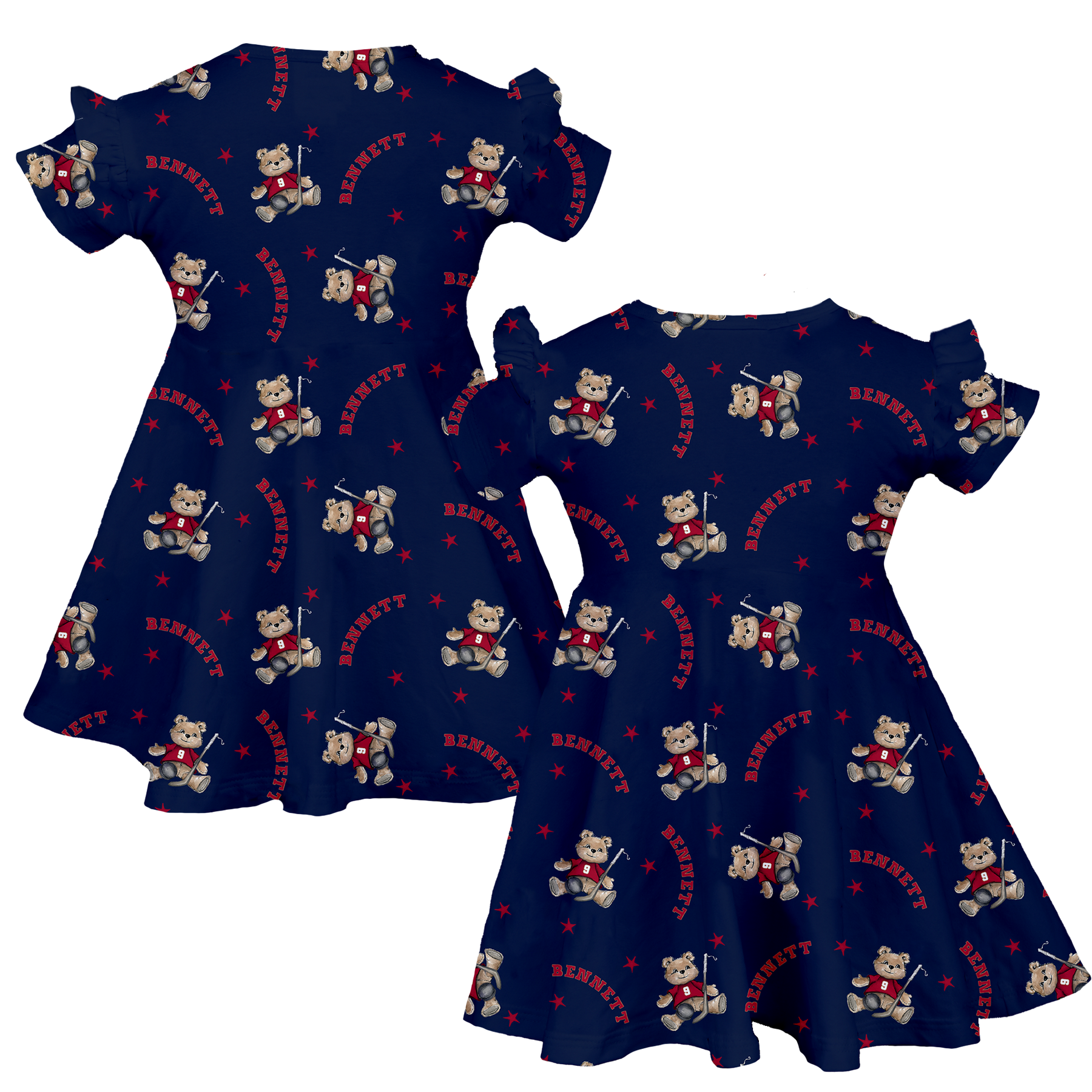 VIP NHL Teddy w/ Name, Number - Molly Dress - Tiny Turnip
