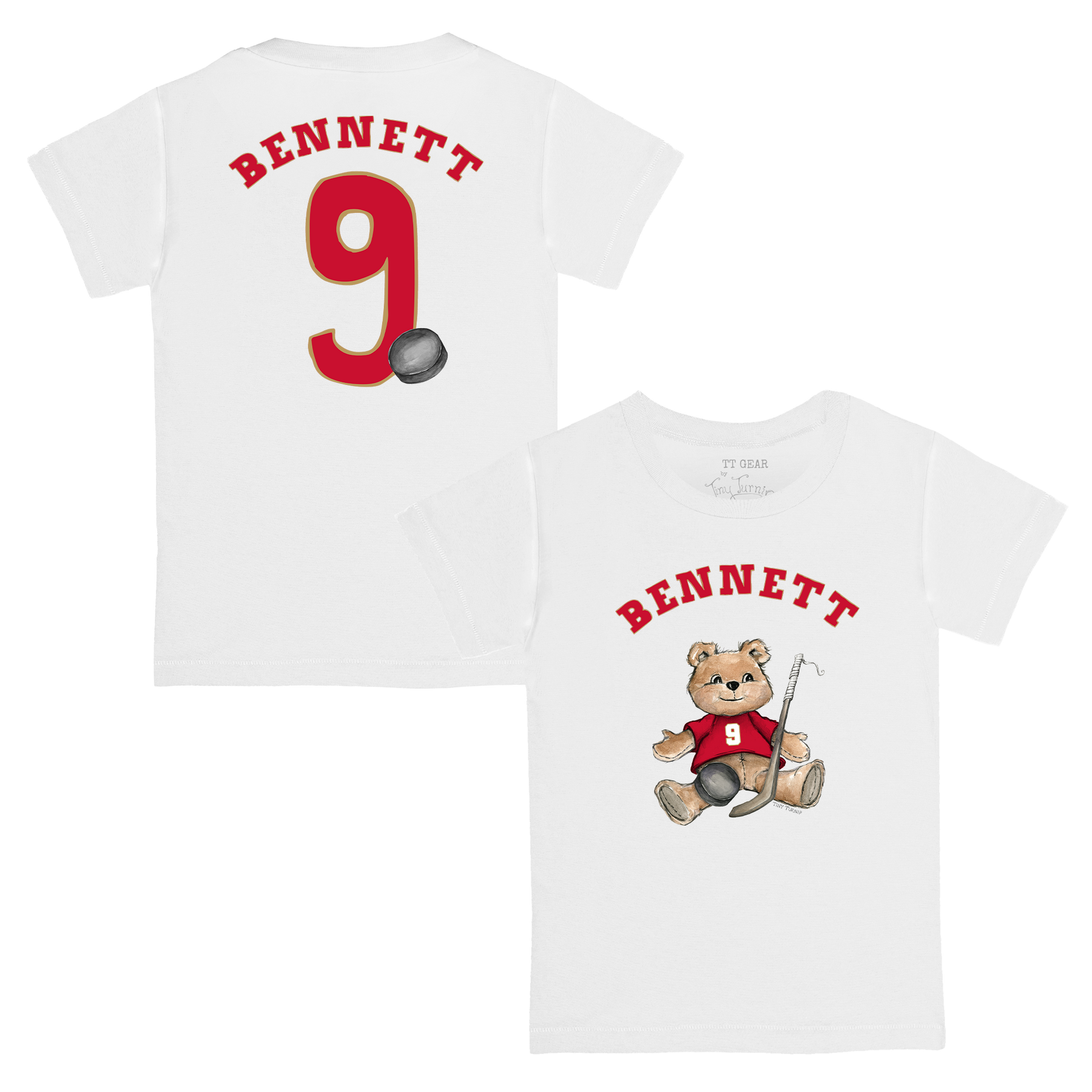 VIP NHL Teddy w/ Name, Number - Kid's Tee Shirt - Tiny Turnip