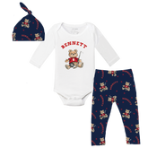 VIP NHL Teddy w/ Name, Number - Long Sleeve Snapper Layette Set - Tiny Turnip