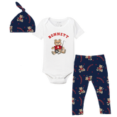 VIP NHL Teddy w/ Name, Number - Short Sleeve Snapper Layette Set - Tiny Turnip