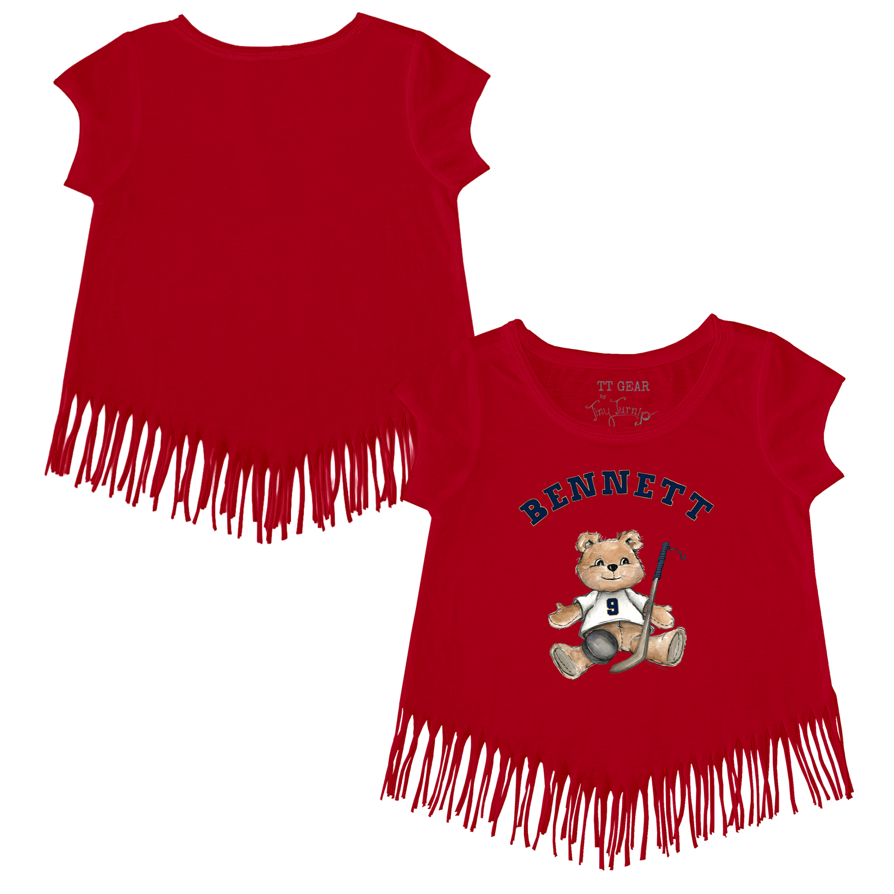 VIP Teddy w/ Name, Number - Fringe Tee - Tiny Turnip