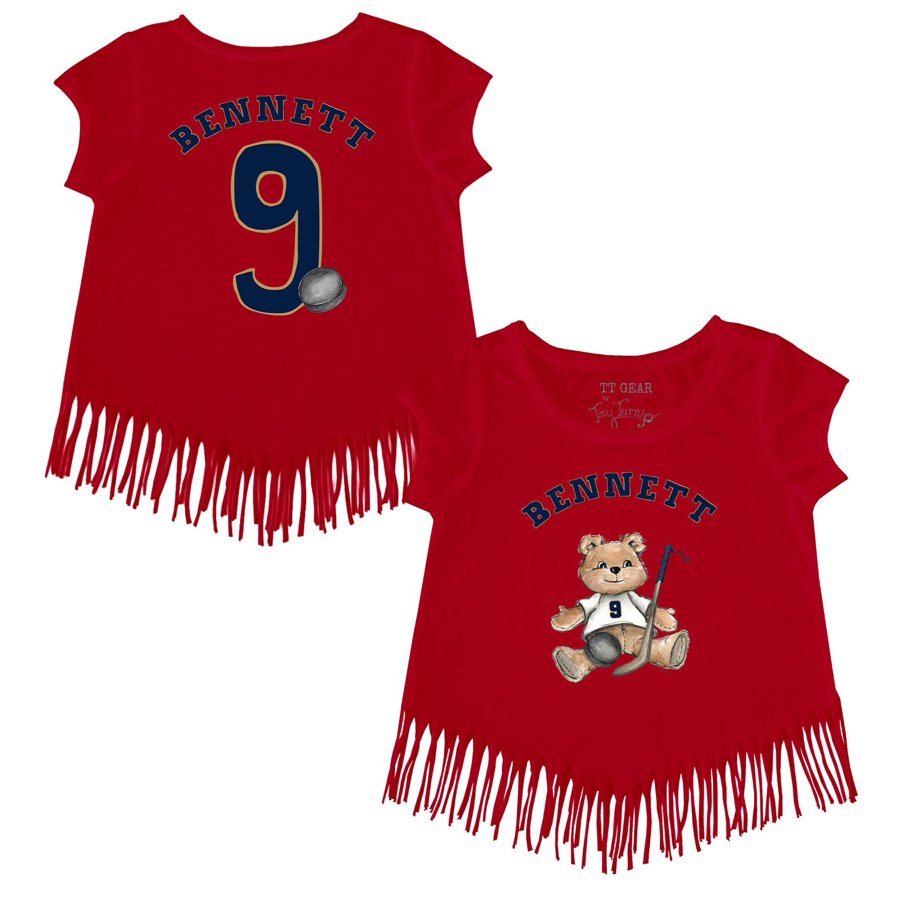 VIP NHL Teddy w/ Name, Number - Fringe Tee - Tiny Turnip