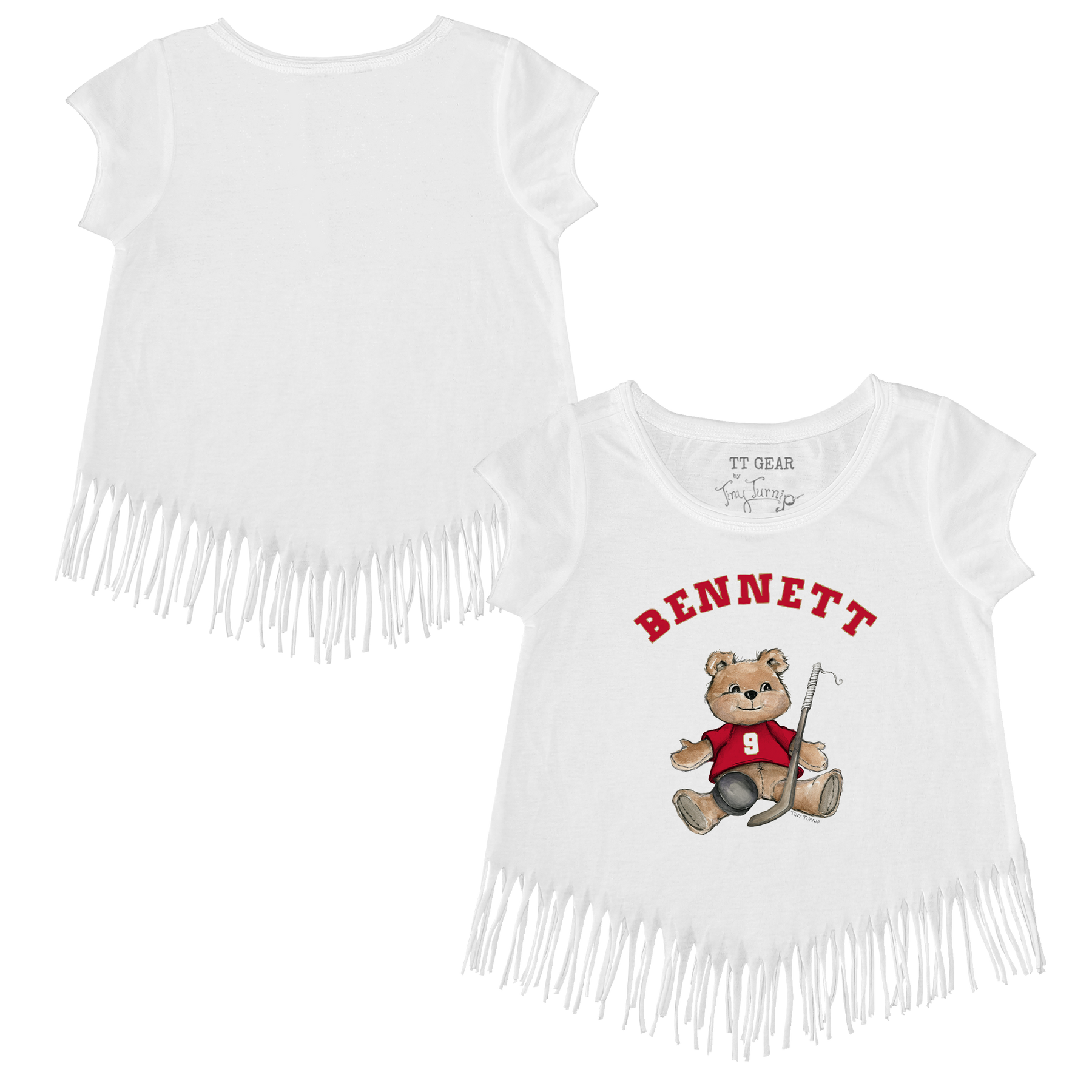VIP Teddy w/ Name, Number - Fringe Tee - Tiny Turnip