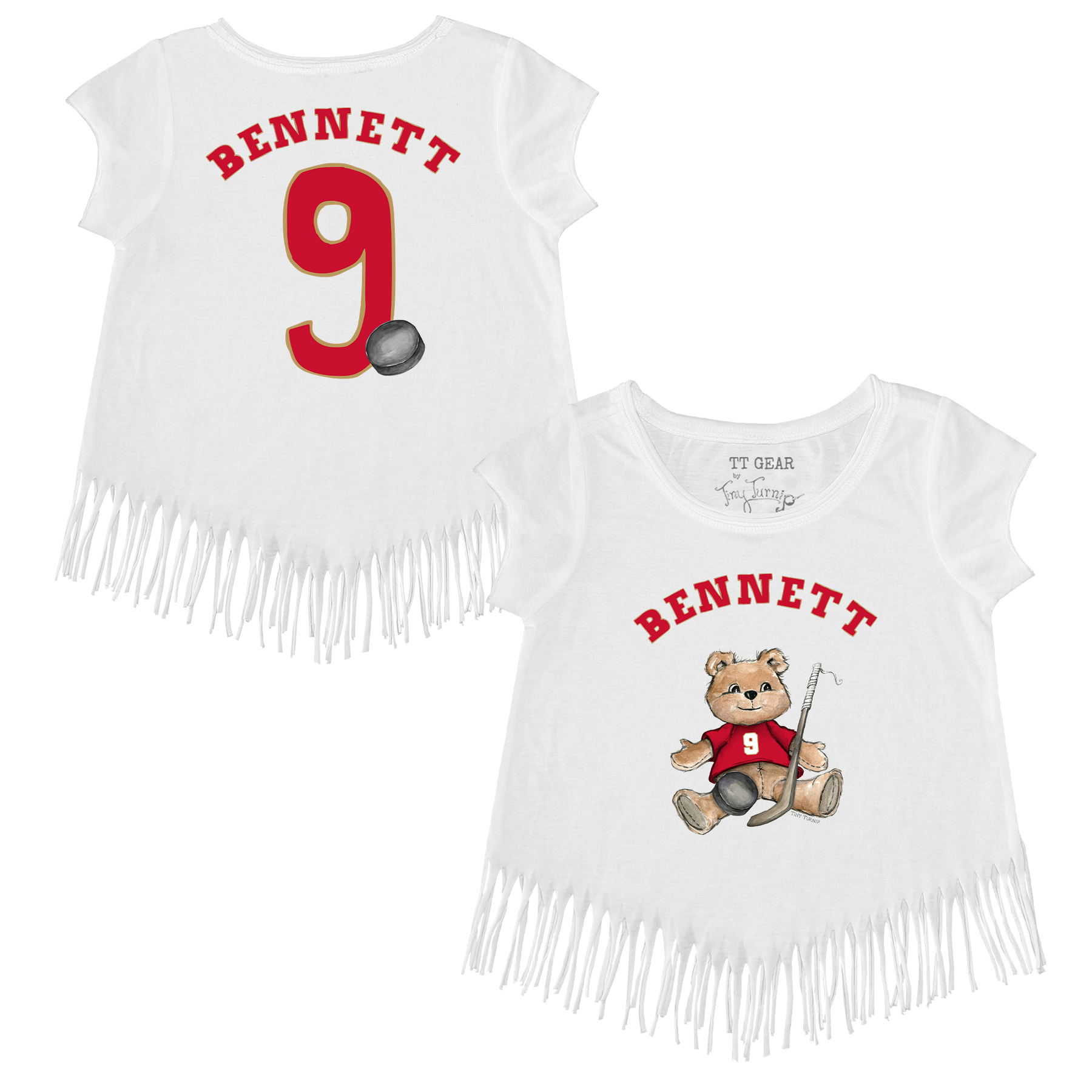 VIP NHL Teddy w/ Name, Number - Fringe Tee - Tiny Turnip