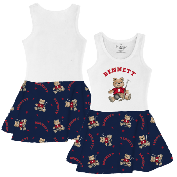 VIP Teddy w/ Name, Number - Tank Swing Dress - Tiny Turnip