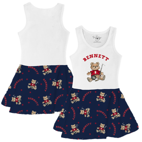 VIP Teddy w/ Name, Number - Tank Swing Dress - Tiny Turnip