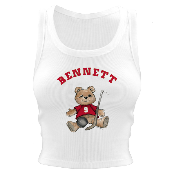 VIP Teddy w/ Name, Number - Crop Tank - Tiny Turnip