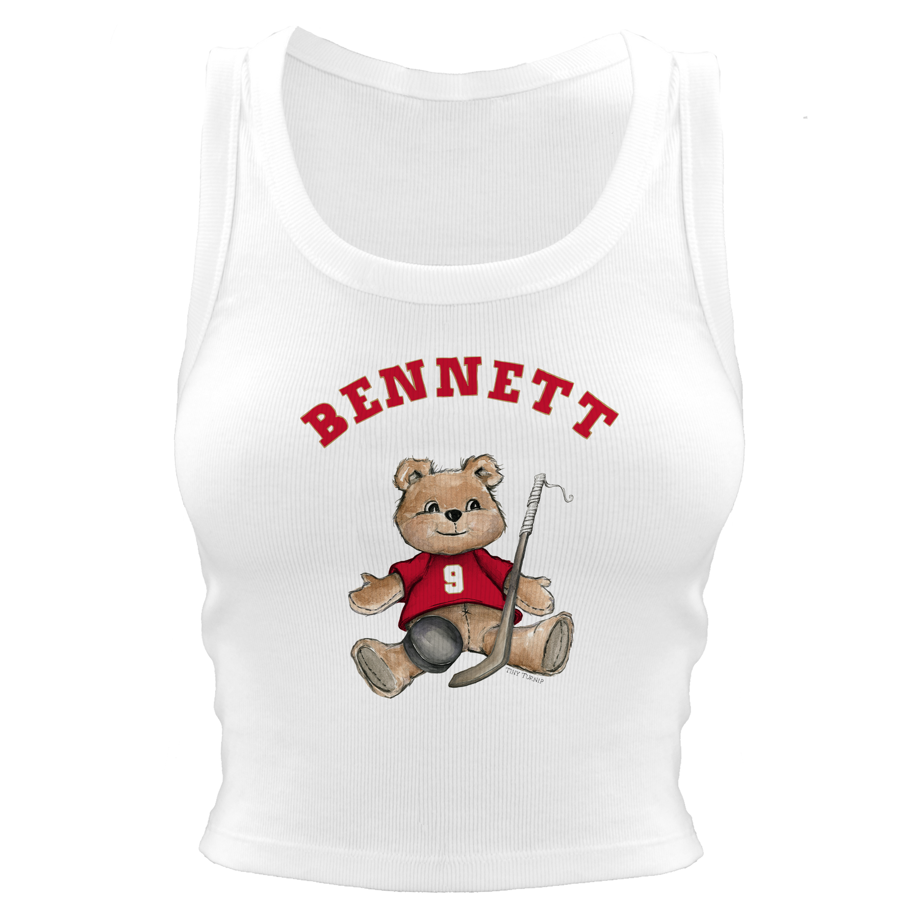 VIP Teddy w/ Name, Number - Crop Tank - Tiny Turnip