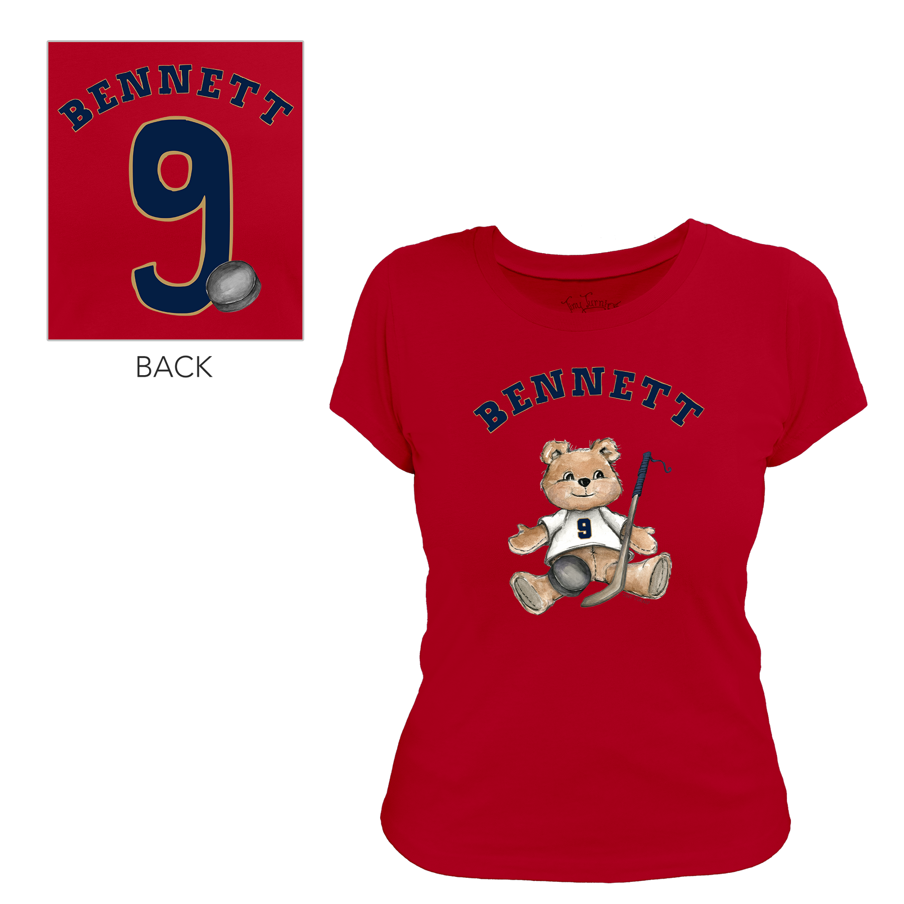 VIP NHL Teddy w/ Name, Number - Women's Tee Shirt - Tiny Turnip