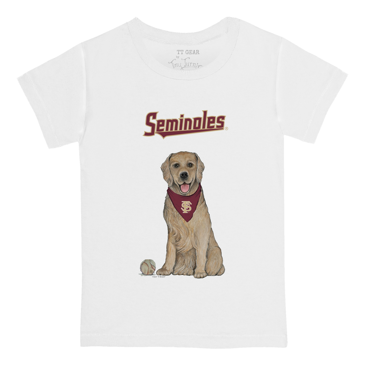 Florida State Seminoles Golden Retriever Kid's Tee Shirt