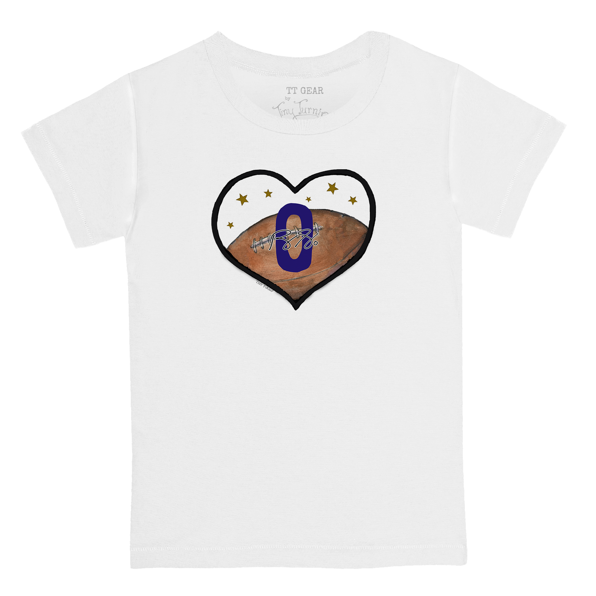 VIP Football: Football Heart w/ Signature, Number - Kid's Tee Shirt