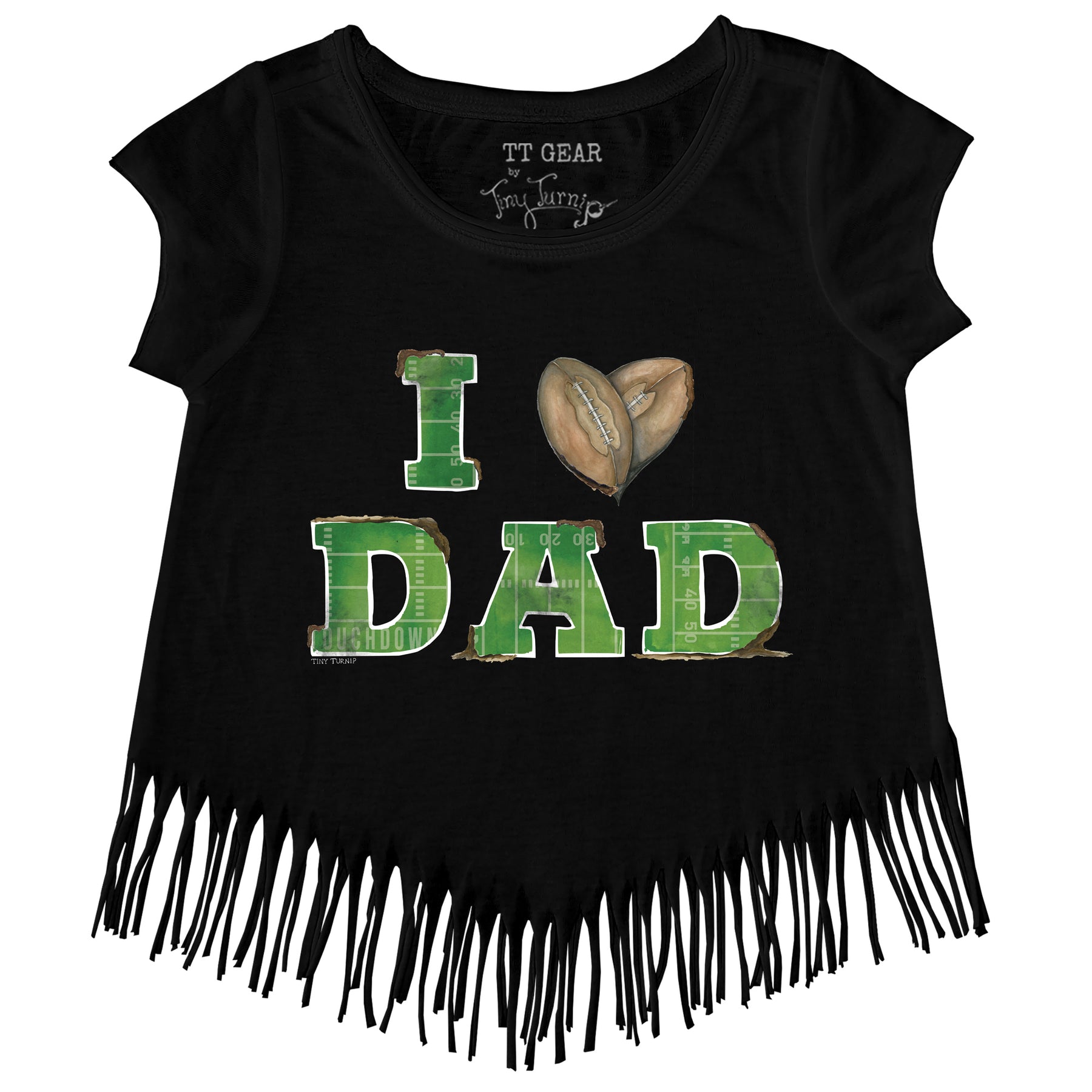 I Love Dad Football Fringe Tee