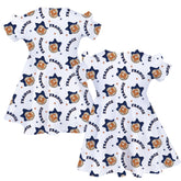 Baseball Bow w/ Name, Number - Molly Dress - Tiny Turnip