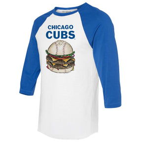 Chicago Cubs Burger 3/4 Royal Blue Sleeve Raglan