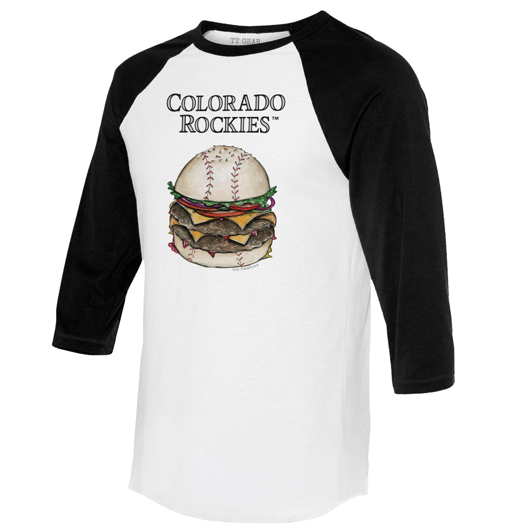 Colorado Rockies Burger 3/4 Black Sleeve Raglan