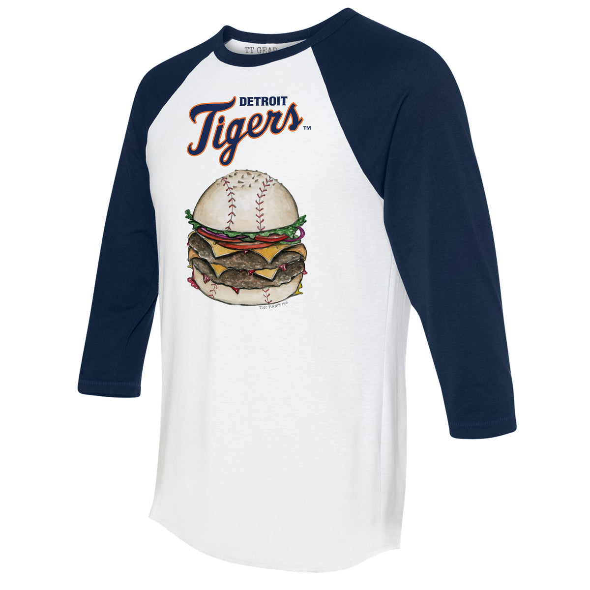 Detroit Tigers Burger 3/4 Navy Sleeve Raglan