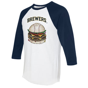 Milwaukee Brewers Burger 3/4 Navy Sleeve Raglan