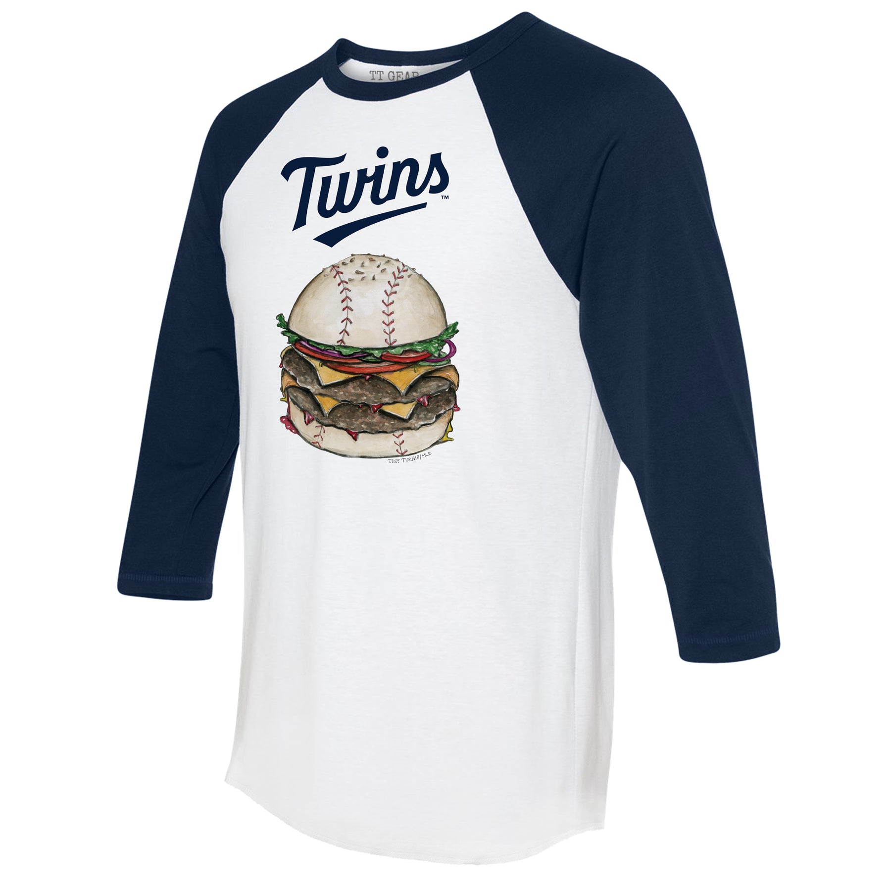 Minnesota Twins Burger 3/4 Navy Sleeve Raglan