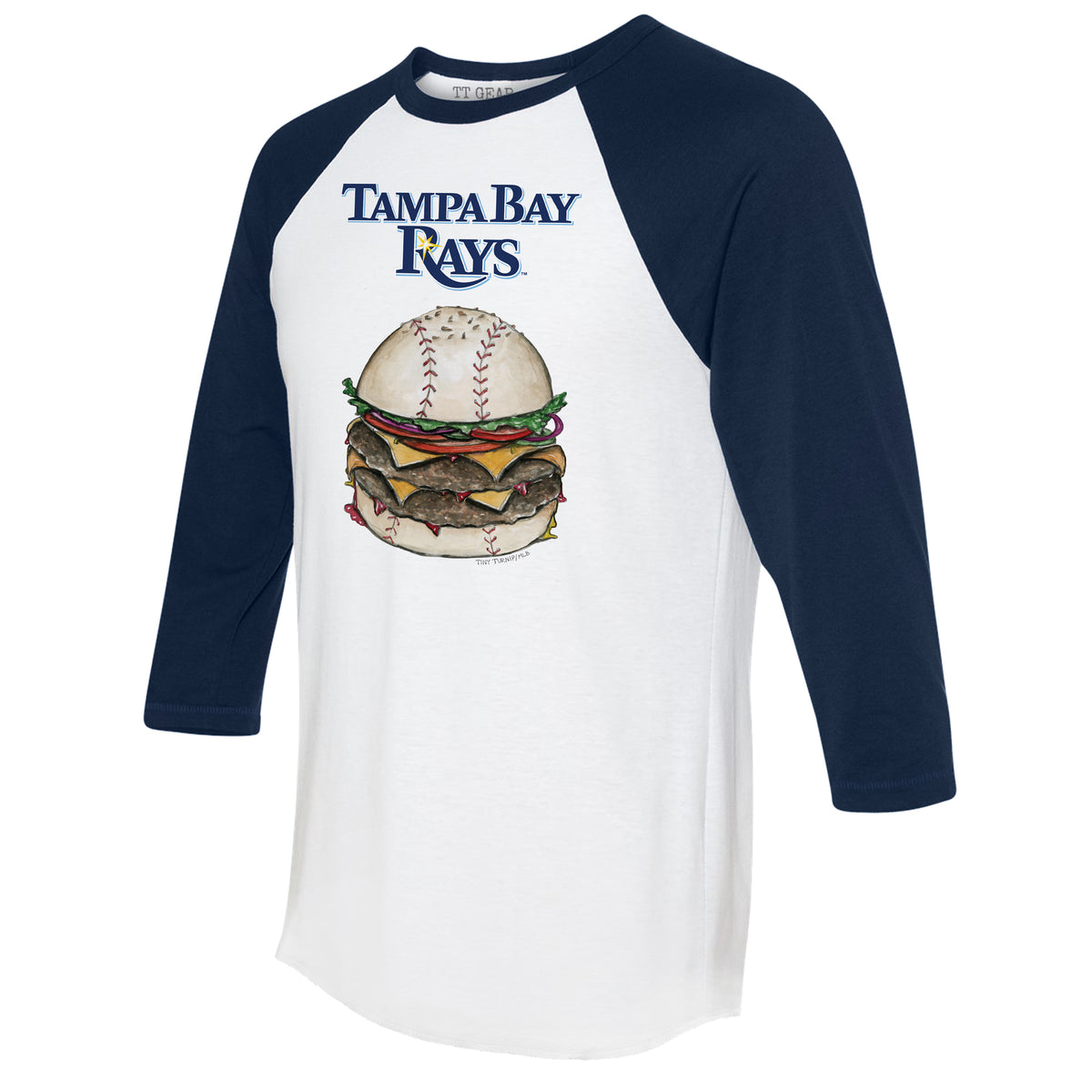 Tampa Bay Rays Burger 3/4 Navy Sleeve Raglan