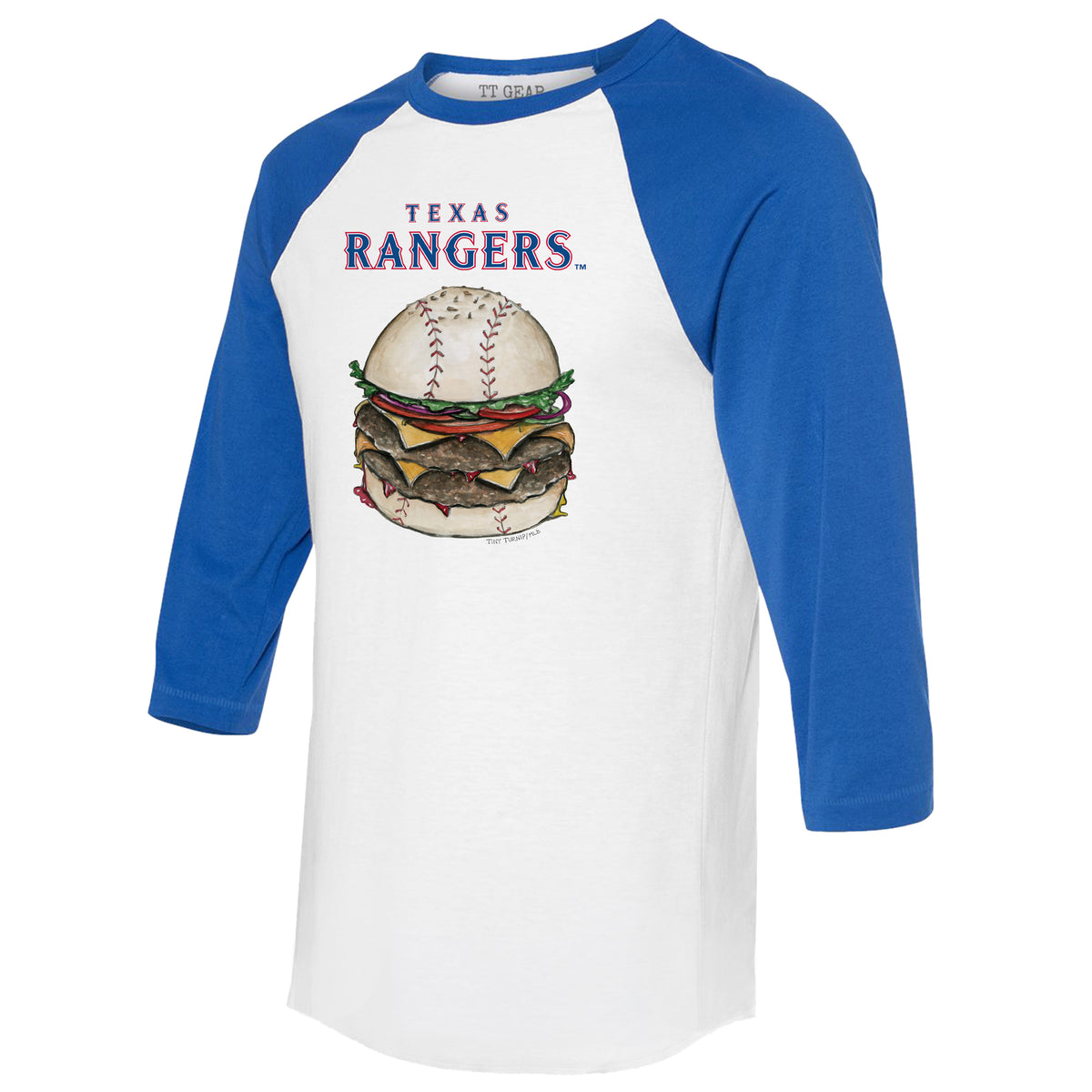 Texas Rangers Burger 3/4 Royal Blue Sleeve Raglan