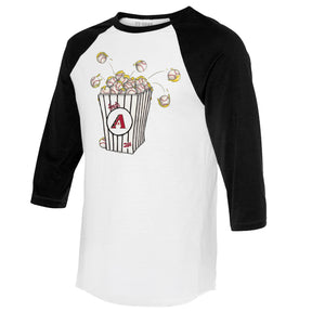 Arizona Diamondbacks Popcorn 3/4 Black Sleeve Raglan