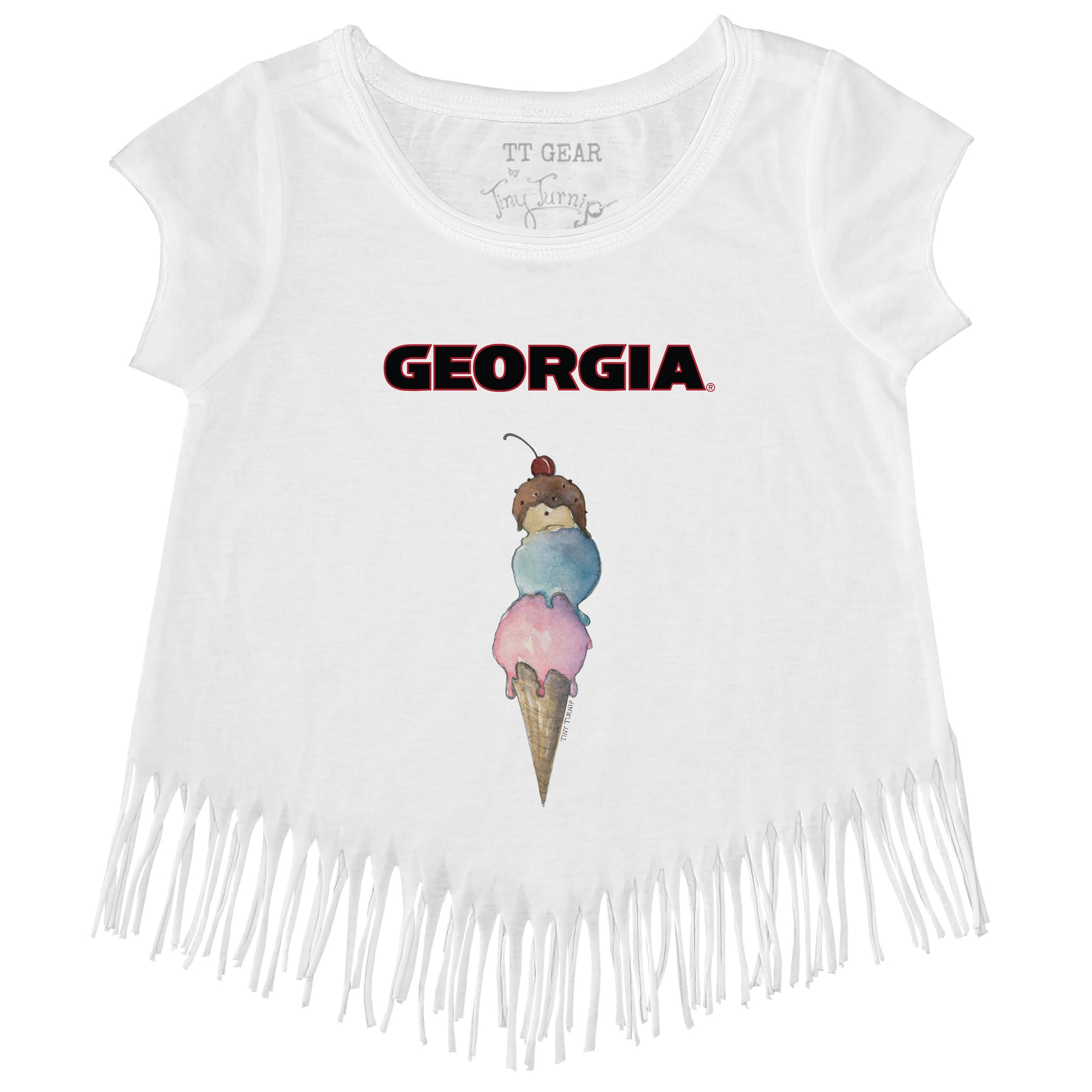 Georgia Bulldogs Triple Scoop Fringe Tee