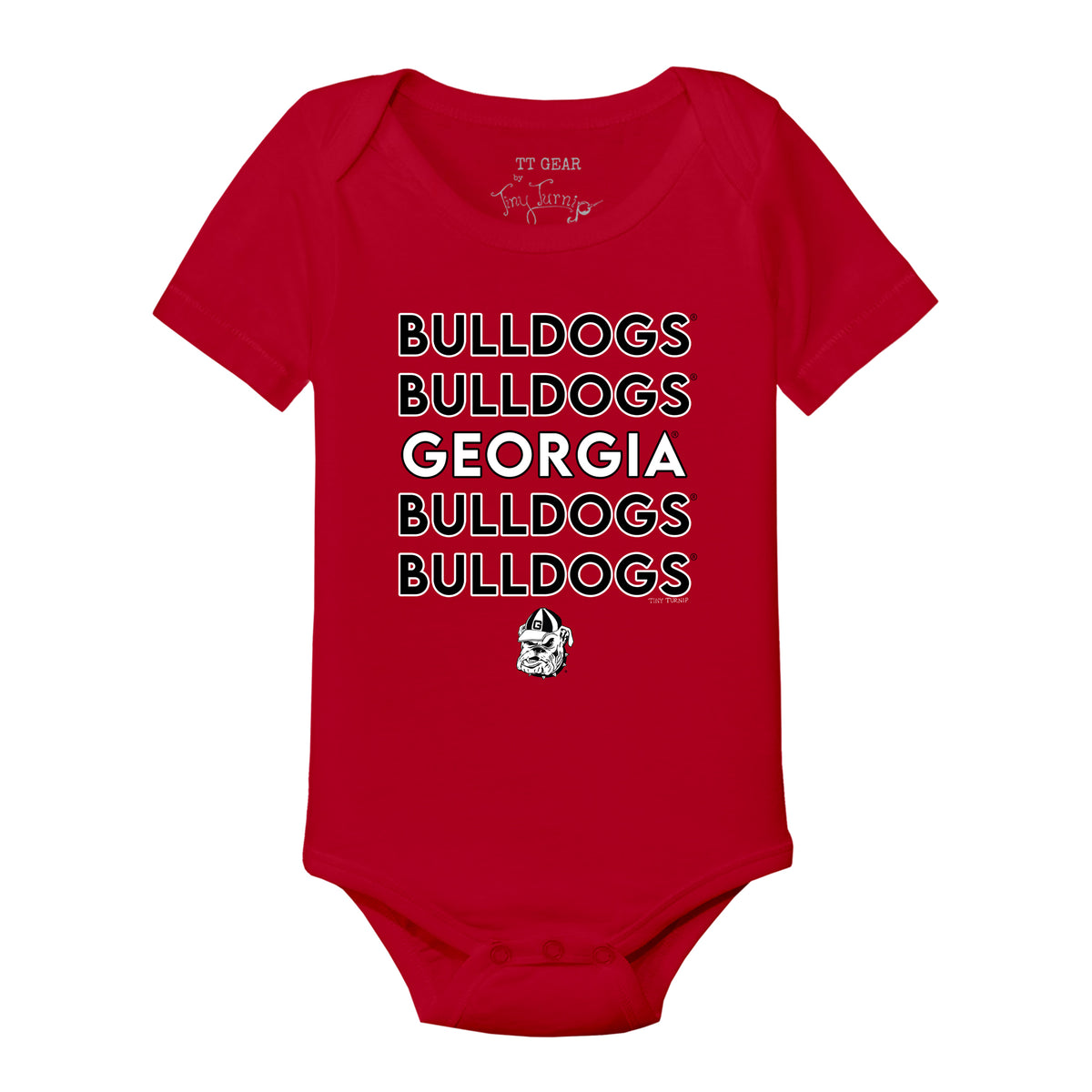 Georgia Bulldogs Stacked Short Sleeve Snapper